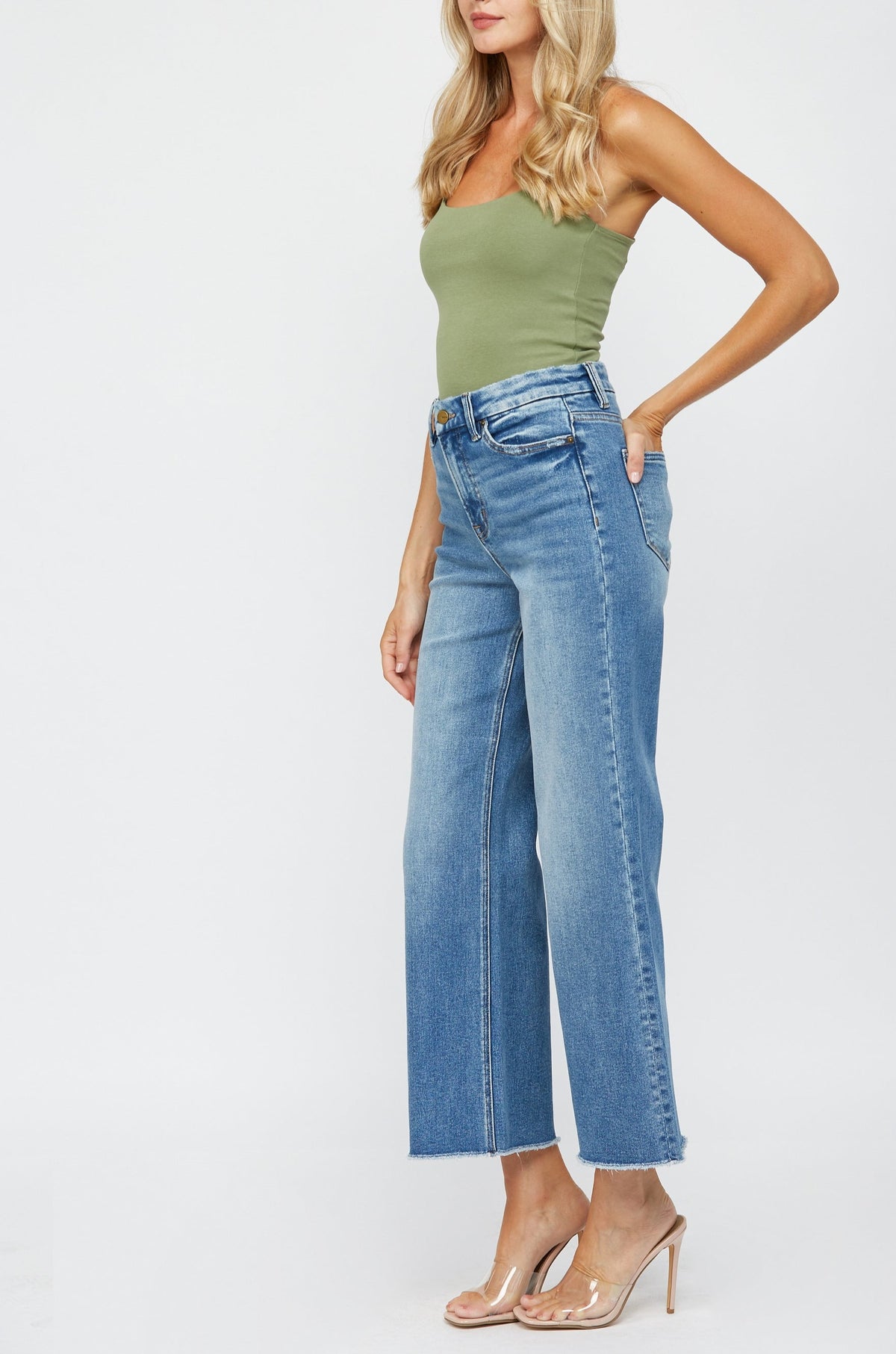 Mica Denim - Festival Stretch Super High Rise Wide Leg Jean - MDE-W182 - SaltTree
