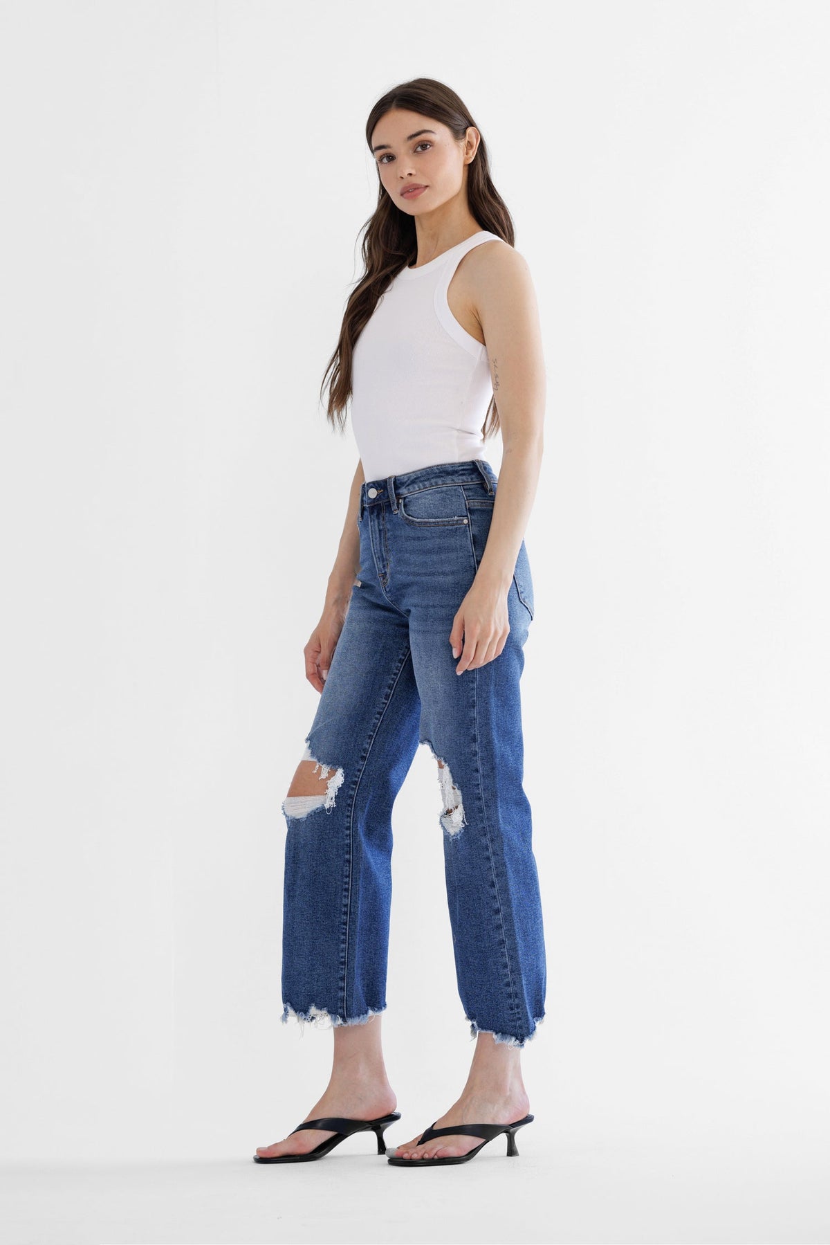 Mica Denim - 90's Vintage Crop Flare Jeans - MDP-F3048M - SaltTree