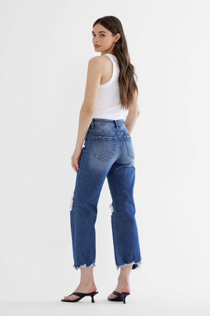 Mica Denim - 90's Vintage Crop Flare Jeans - MDP-F3048M