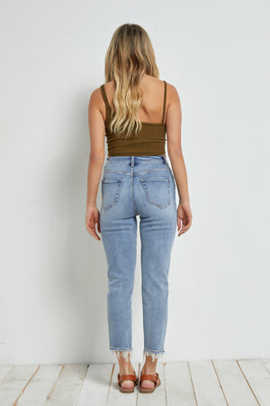Mica Denim - Lorca Stretch Super High Rise Mom Jeans - MDP-M168