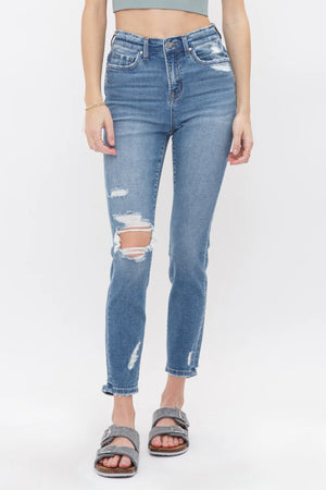 Mica Denim - Custoza High Rise Crop Skinny Jeans - MDP-S135 - SaltTree