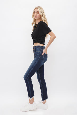 Mica Denim - Rivale Hig Rise Ankle Skinny W/ Button Up Jeans - MDP-S188DK