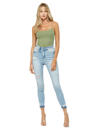 Mica Denim - Fell for You High Rise Crop Skinny Jeans - MDP-S247 - SaltTree