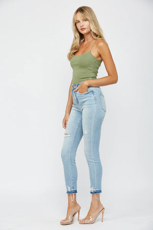 Mica Denim - Fell for You High Rise Crop Skinny Jeans - MDP-S247 - SaltTree