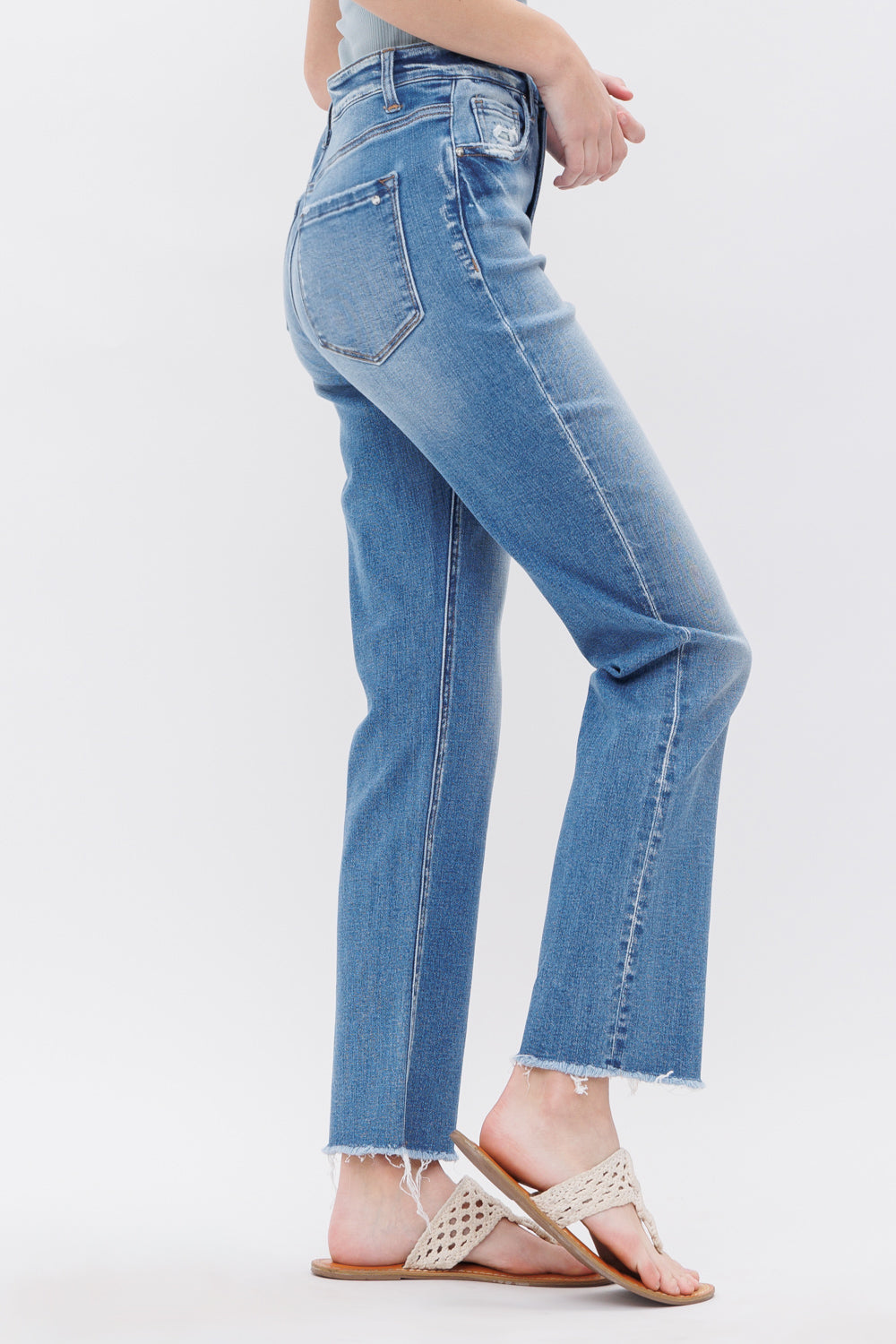 Women's Super High-Waisted Straight-Leg Jeans