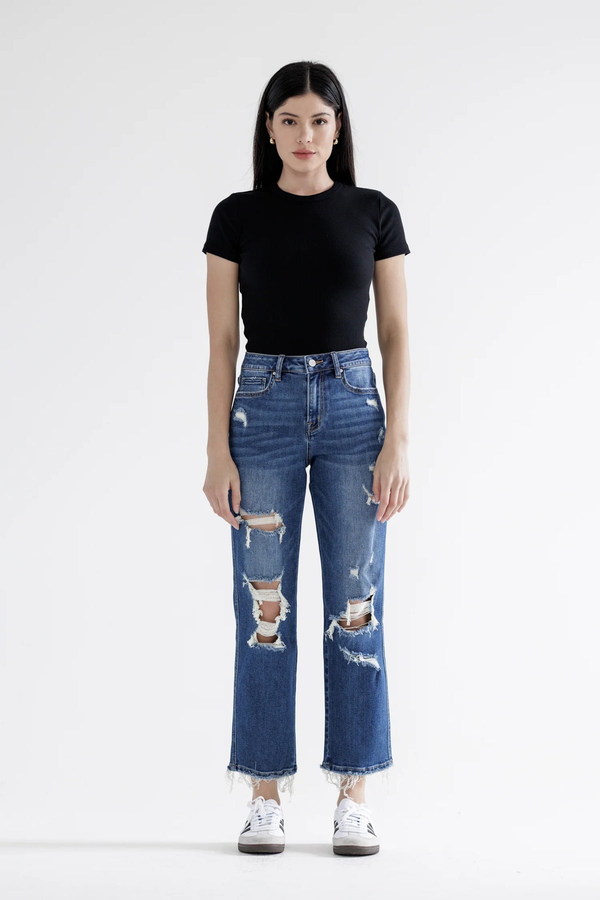 Mica Denim - High Rise Straight Crop - MDP-T3014M - SaltTree