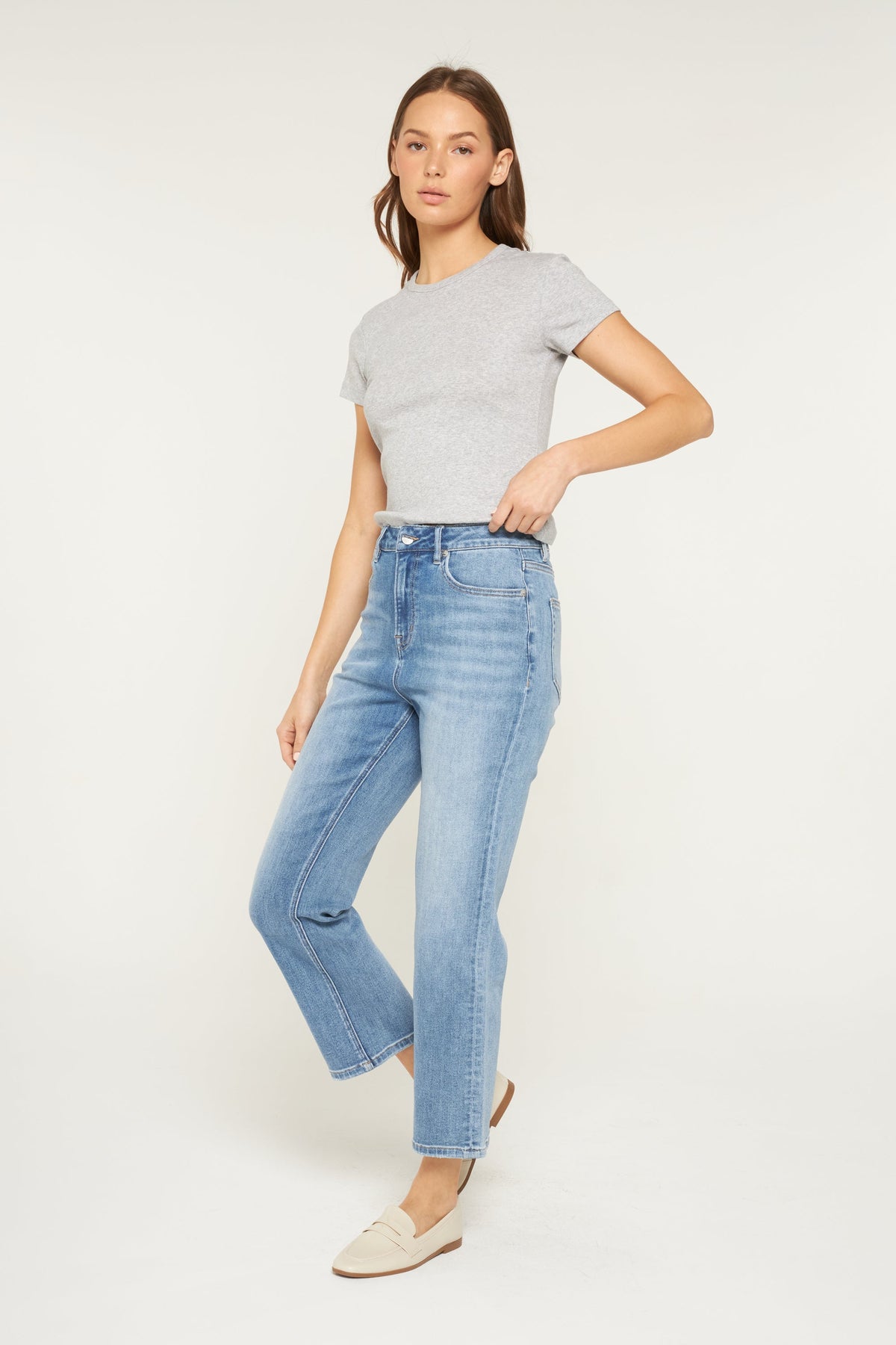 Mica Denim - Super High-Rise Straight Loose Fit Jeans (26.25" Inseam) - MDP-T3482