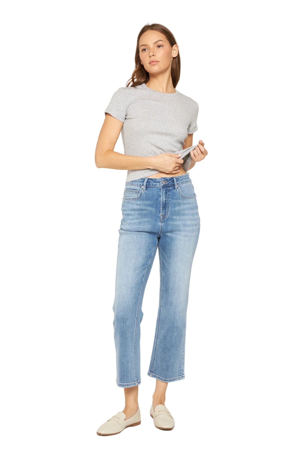 Mica Denim - Super High-Rise Straight Loose Fit Jeans (26.25" Inseam) - MDP-T3482