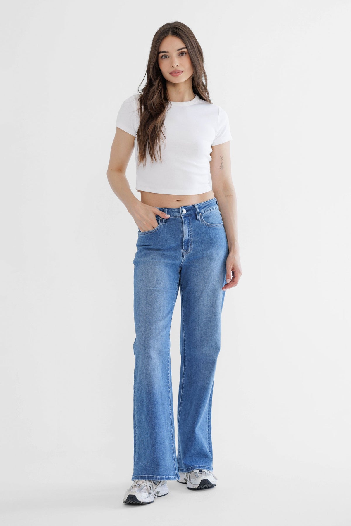 Mica Denim - High-Rise Wide-Leg Jeans in Classic Indigo (32" Inseam) - MDP-W3375