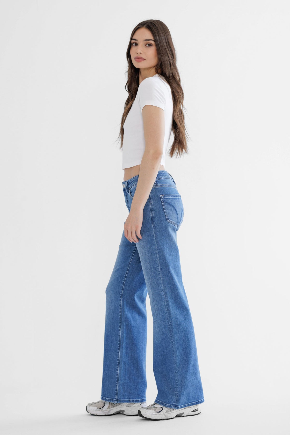 Mica Denim - High-Rise Wide-Leg Jeans in Classic Indigo (32" Inseam) - MDP-W3375