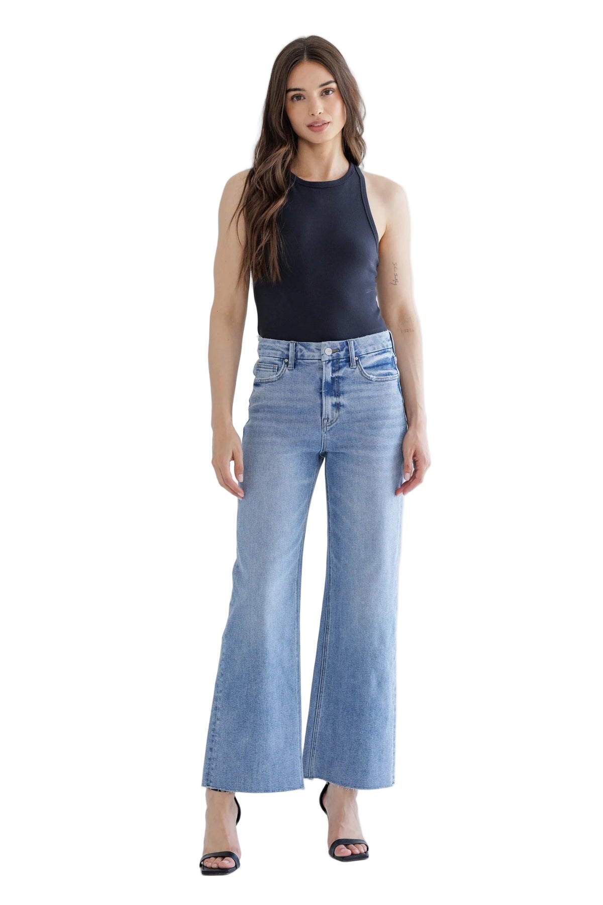 Mica Denim - Super Rise High Wide Leg JEans - MDP-W3388