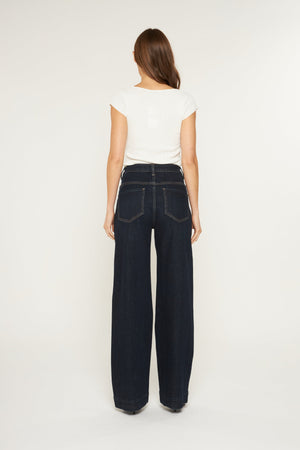 Mica Denim - Super High Rise Wide Leg W Front Yoke Jeans - MDP-W3456B