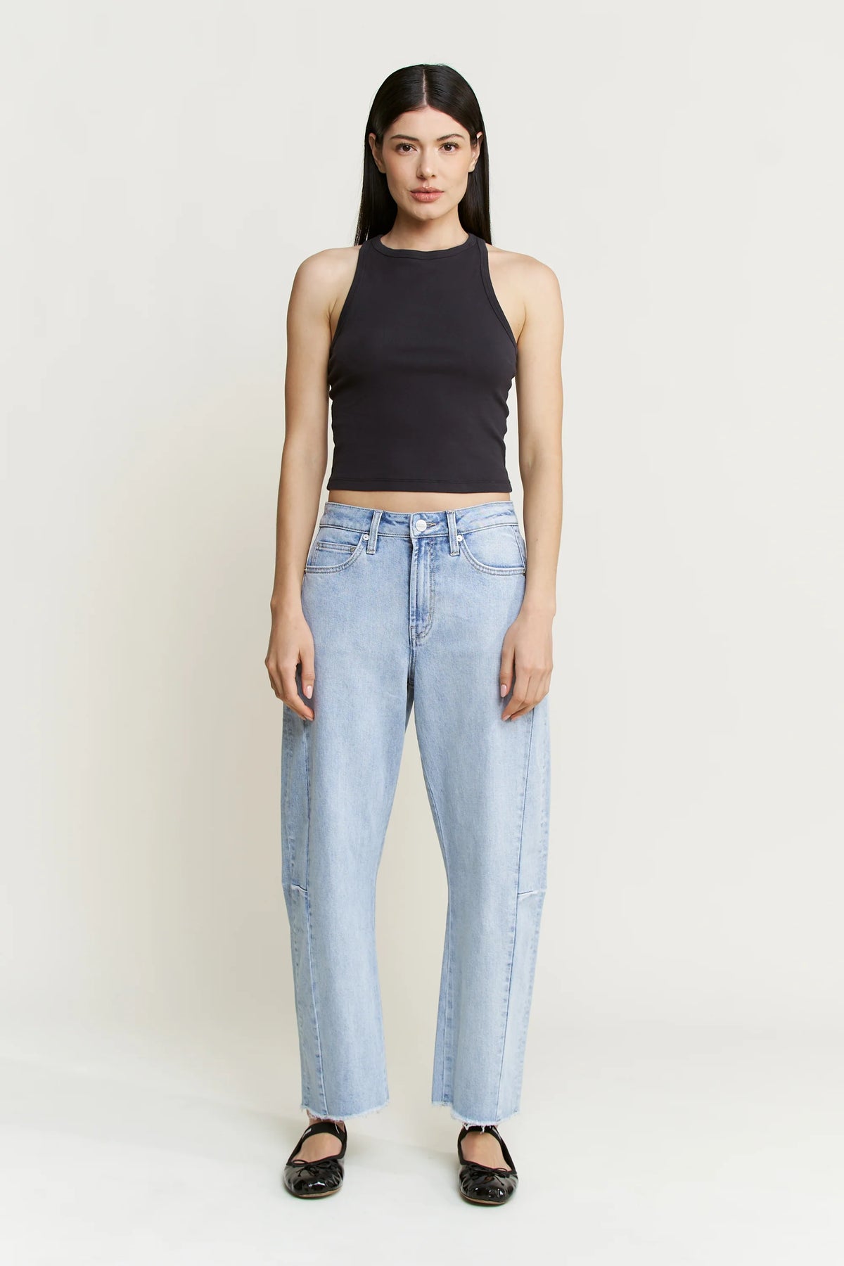 Mica Denim - Super High Rise Barrel-Leg Detailing Jenas - MDP-W3524