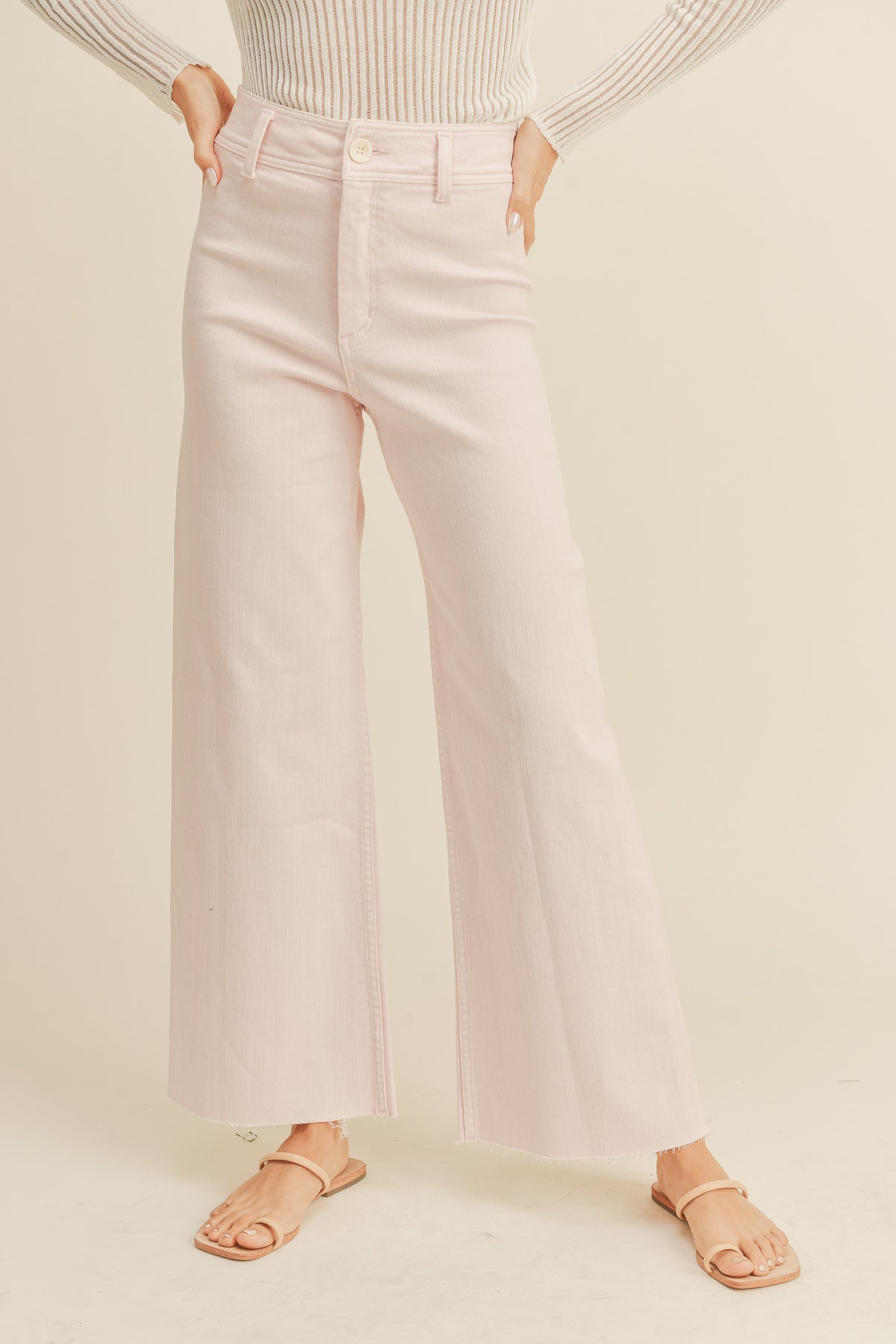 Miou Muse - Straight Wire Leg Denim Pants - MMP623