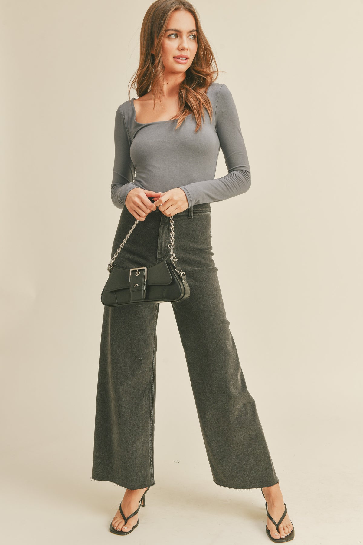 Miou Muse - Straight Wide Leg Denim Pants - MMP623 - SaltTree