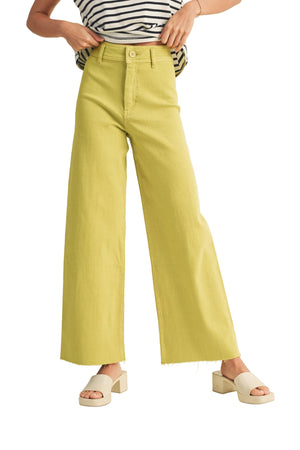 Miou Muse - High Rise Raw Hem Crop Wide Leg Pant - (29" Inseam) - MMP623-SaltTree