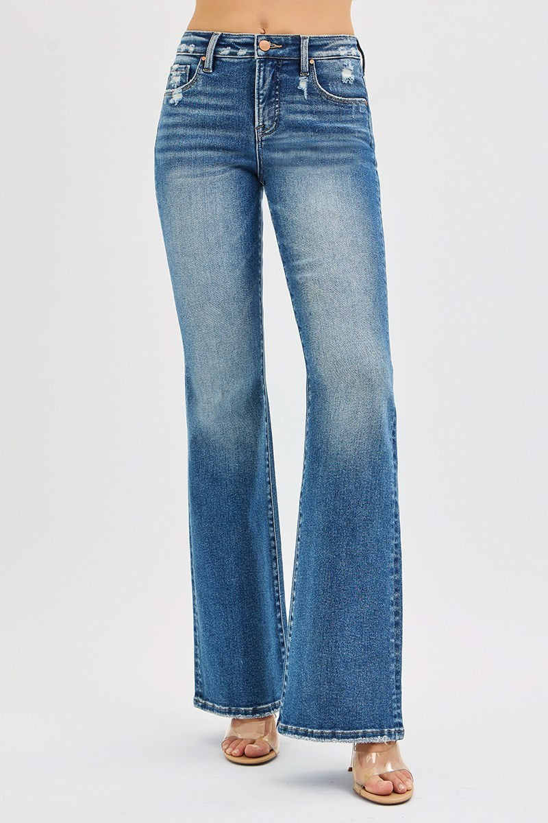 Risen Jeans - Tummy Control High Rise Flare Jeans - PF21348 - SaltTree