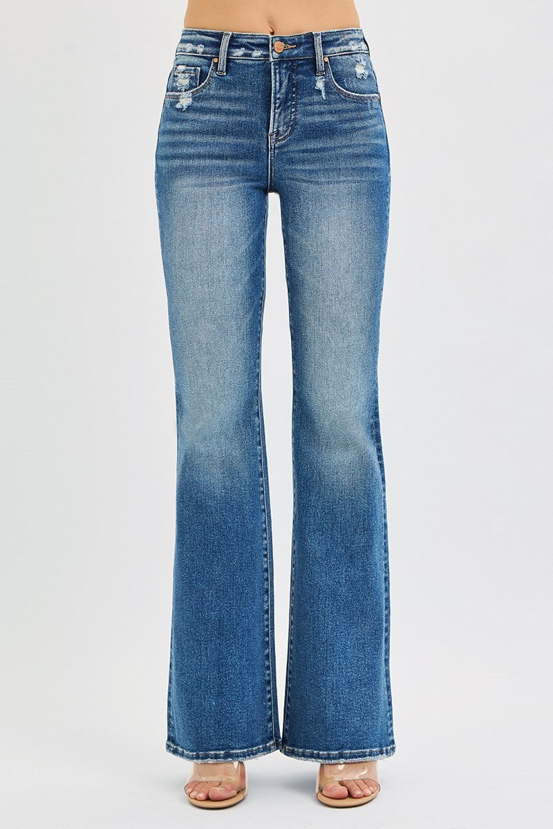 Risen Jeans - Tummy Control High Rise Flare Jeans - PF21348 - SaltTree