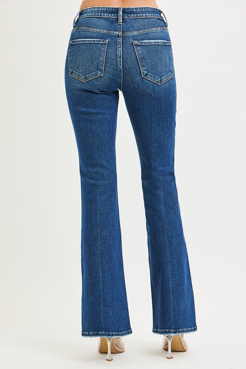 Risen Jeans - Tummy Control 4-Way Stretch High Rise Flare Jeans - PF21487 - SaltTree