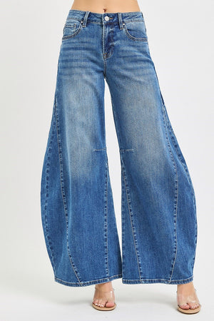 Risen Jeans - Slouchy Barrel Curvy Sideseam Jeans (30" Inseam) - PG21597-SaltTree