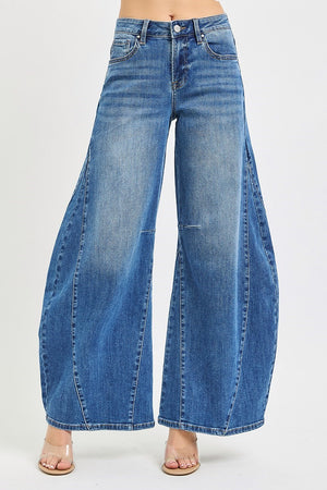 Risen Jeans - Slouchy Barrel Curvy Sideseam Jeans (30" Inseam) - PG21597-SaltTree