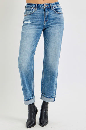 Risen Jeans - High Rise Ankle Boyfriend Distressed Jeans - PGA21013