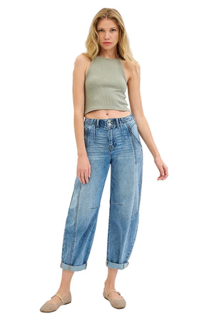 Risen Jeans - Slouchy Ankle Barrel Double Roll Up Jeans (25.5" / 28.5" Inseam) - PGA21178