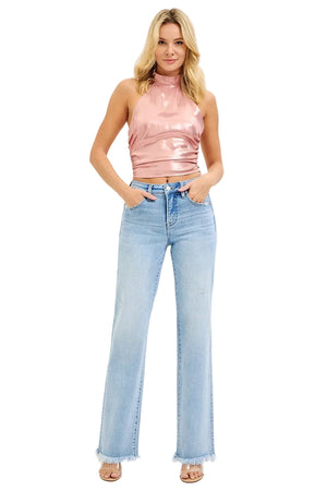 Risen Jeans - Tummy Control High Rise Long Straight Jeans (34" Inseam) - PS21108