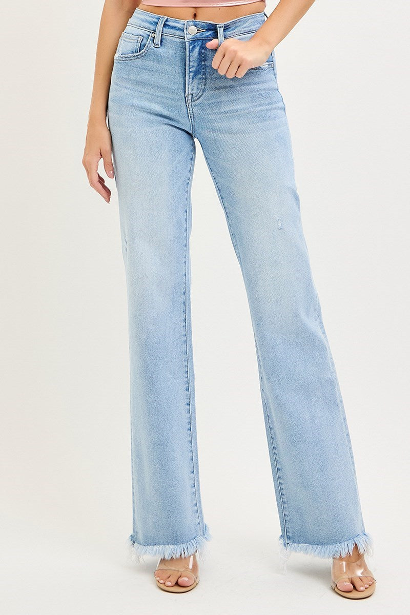 Risen Jeans - Tummy Control High Rise Long Straight Jeans (34" Inseam) - PS21108