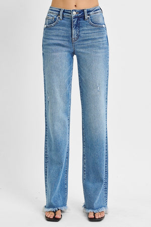 Risen Jeans - Tummy Control High Rise Long Straight Jeans - PS21108 - SaltTree