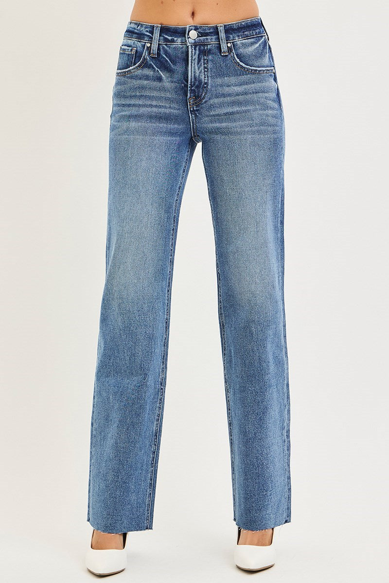 Risen Jeans - Mid-Rise Tummy Control 4-Way Stretch Straight Leg Jeans (32.5" Inseam) - PS21654