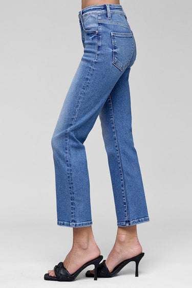 Risen Jeans - Tummy Control High Rise Crop Straight Jeans (27.5" Inseam) - PSC21045-SaltTree