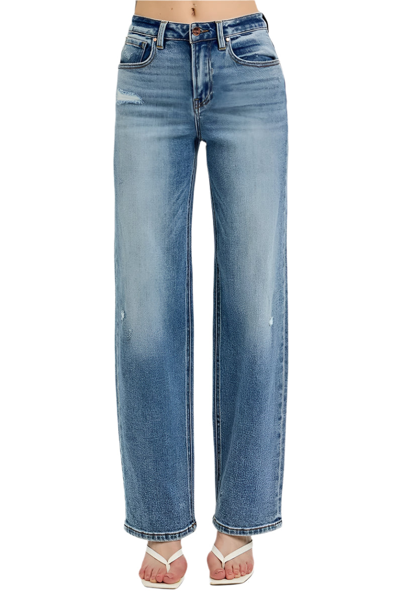 Risen Jeans - High Rise Wide Leg Baggy Jeans - PW21125 - SaltTree