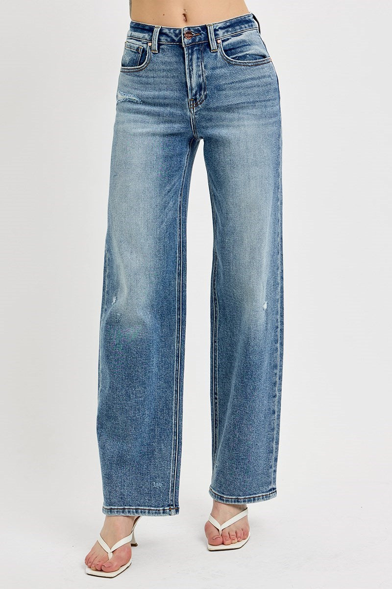 Risen Jeans - High Rise Wide Leg Baggy Jeans - PW21125 - SaltTree