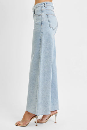 Risen Jean - High Rise Ankle Wide Palazzo Jeans - PWA21038L