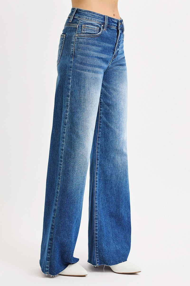 Risen Jeans - Tummy Control High Rise Ankle Palazzo Jeans - PWA21114M - SaltTree