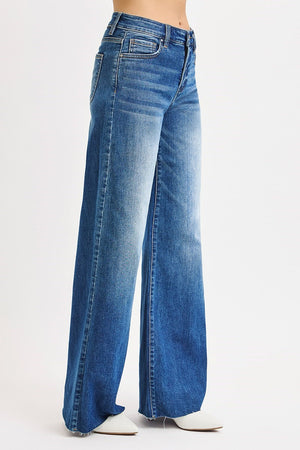 Risen Jeans - Tummy Control High Rise Ankle Palazzo Jeans - PWA21114M