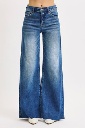 Risen Jeans - Tummy Control High Rise Ankle Palazzo Jeans - PWA21114M