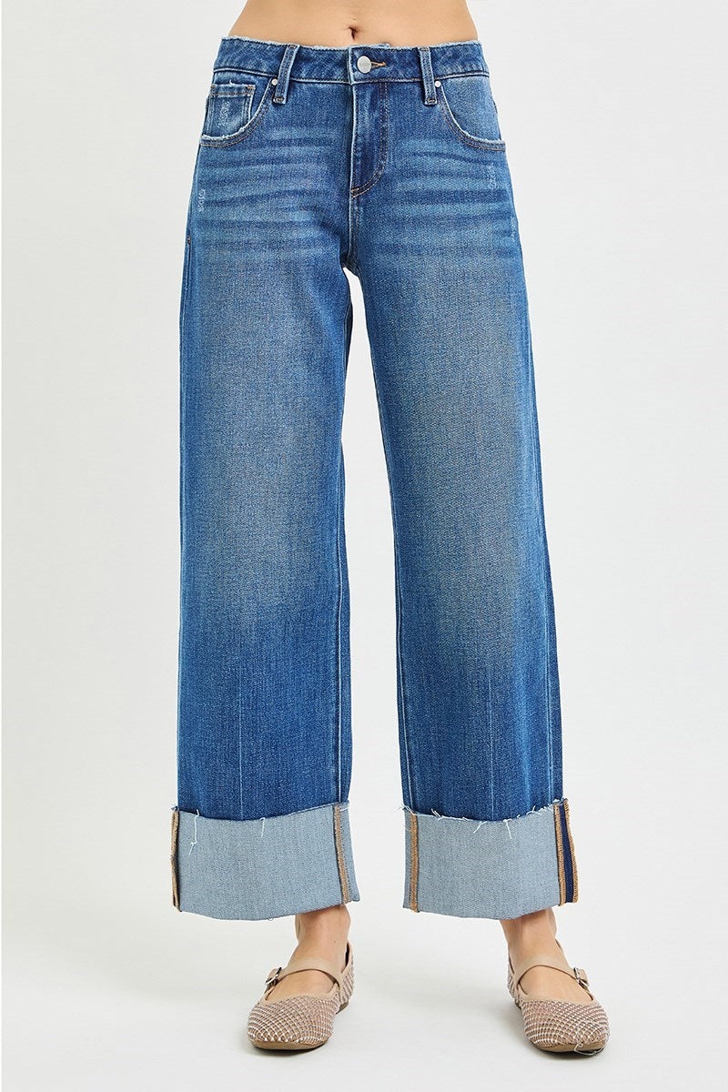 Risen Jeans - Mid Rise Cropped Straight Jeans (27"-31" Inseam) - PWC21429-SaltTree