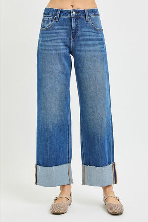 Risen Jeans - Mid Rise Cropped Straight Jeans (27"-31" Inseam) - PWC21429-SaltTree