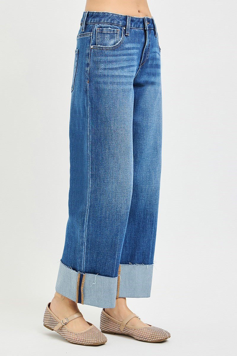 Risen Jeans - Mid Rise Cropped Straight Jeans (27"-31" Inseam) - PWC21429-SaltTree