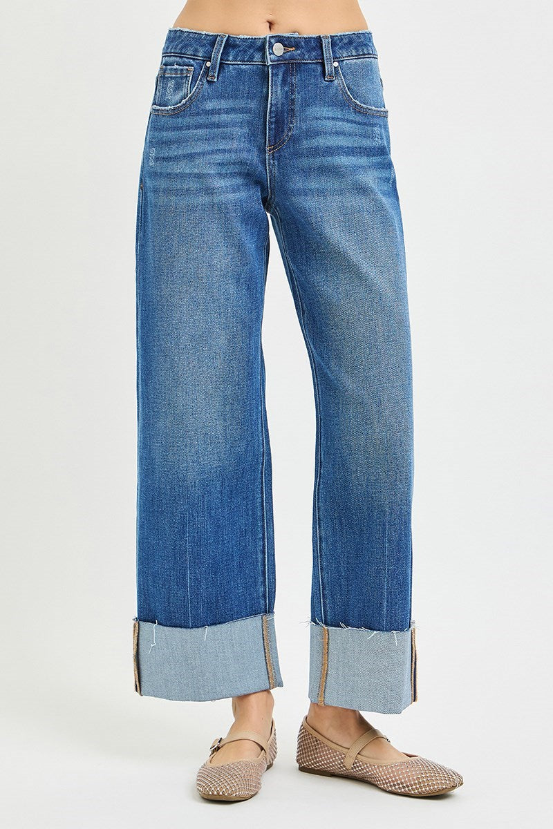 Risen Jeans - Mid Rise Cropped Straight Jeans (27"-31" Inseam) - PWC21429-SaltTree