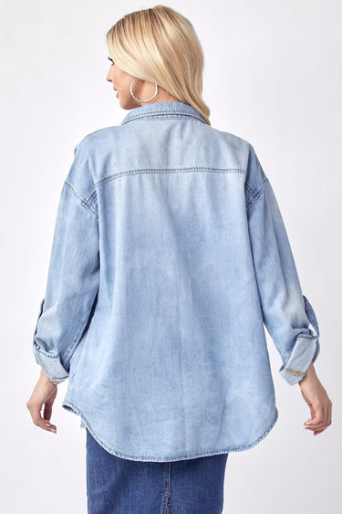 Risen Jeans - Oversized Denim Shirt - RDJ1136-SaltTree
