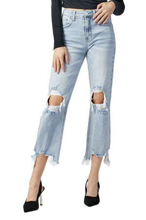 Risen Jean - High Rise Straight Crop Jeans - RDP5002 - SaltTree