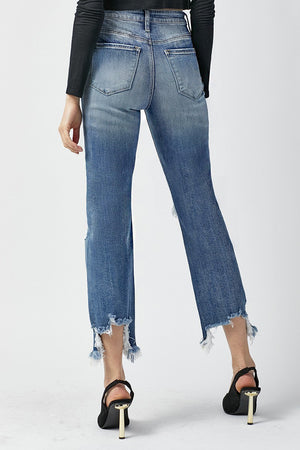 Risen Jean - High Rise Straight Crop Jeans - RDP5002 - SaltTree