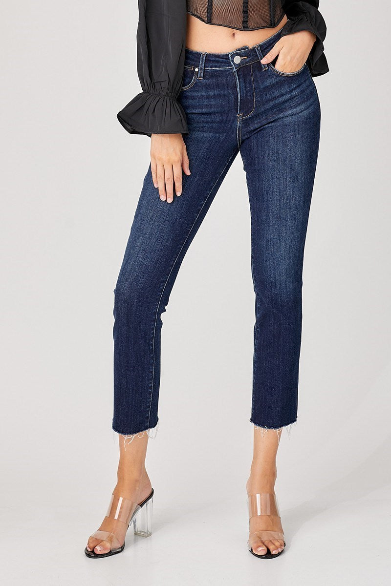 Risen Jeans - Mid Rise Straight Raw Edge Jeans - RDP5203 - SaltTree