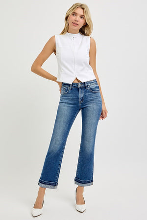 Risen Jeans - Mid Rise Ankle Slim Straight Jeans - RDP5311