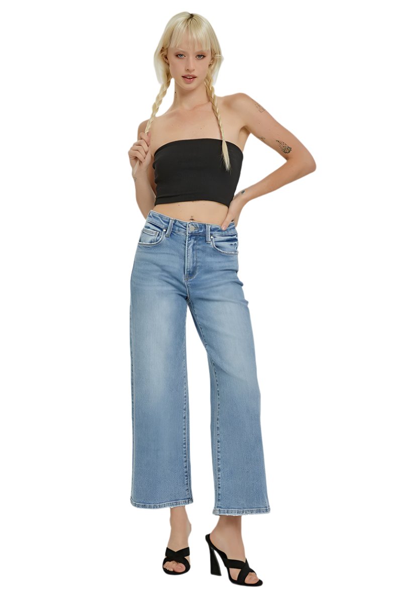 Risen Jeans - High Rise Wide Crop Jeans - RDP5531 - SaltTree