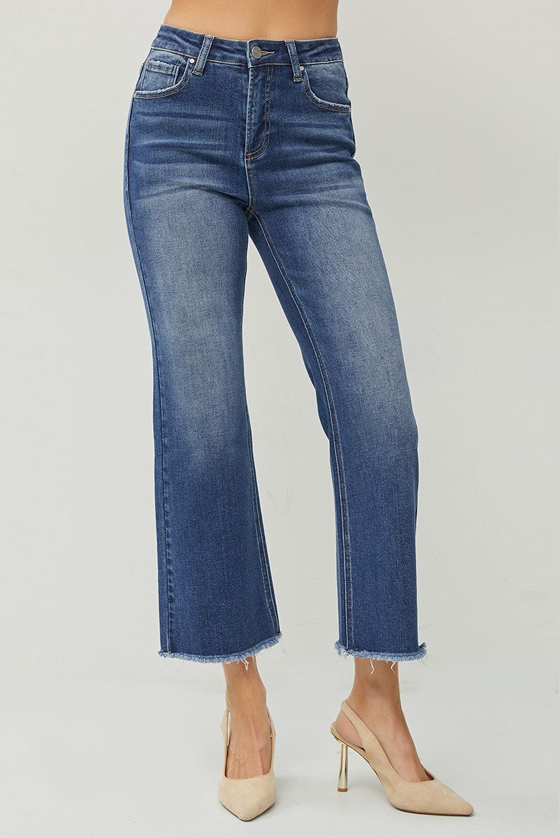 Risen Jeans - High Rise Crop Straight Jeans - RDP5572 - SaltTree