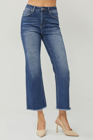 Risen Jeans - High Rise Crop Straight Jeans - RDP5572